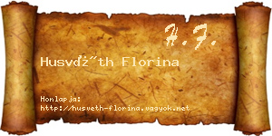Husvéth Florina névjegykártya